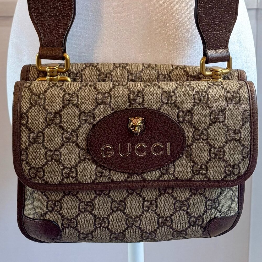 Gucci small messenger bag, tiger logo
